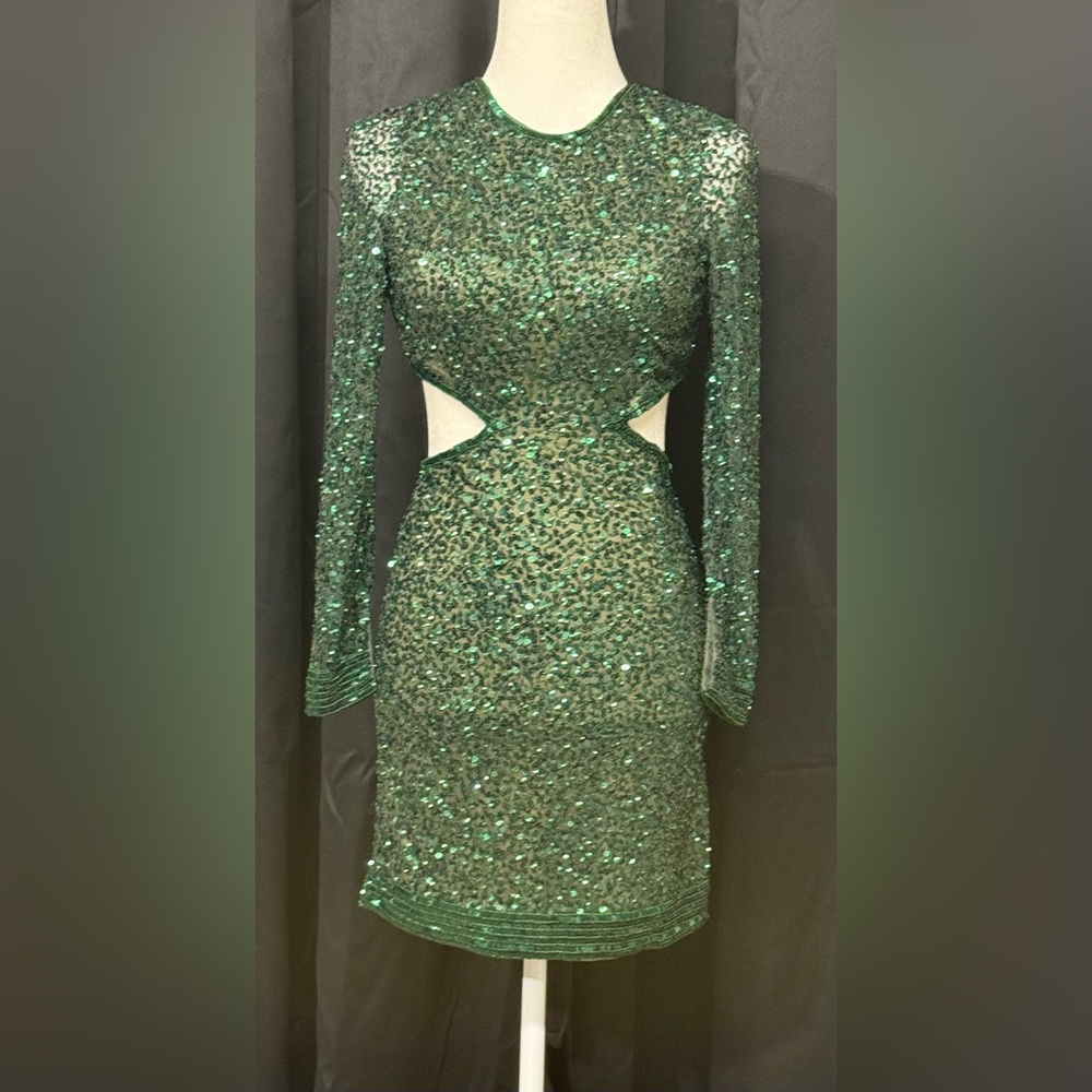 Elegant Green Sequin Dress - Picture 1 of 8